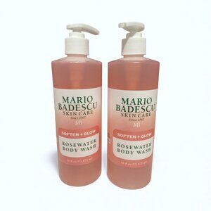 NEW 2x Mario Badescu - Rosewater Body Wash With Pump Dispenser - 16 fl oz